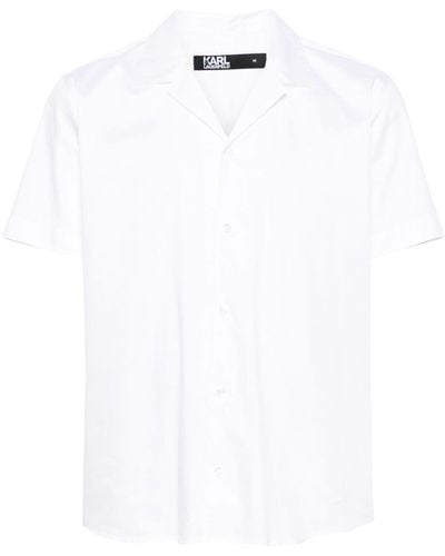 Karl Lagerfeld Camp-collar Poplin Shirt - White