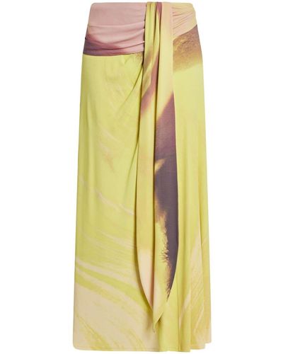 Jonathan Simkhai Jupe mi-longue Anika à design drapé - Jaune