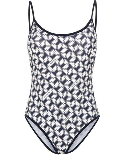 Moncler Chain-link Print Swimsuit - White