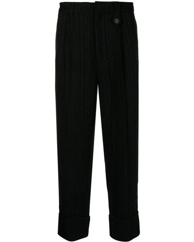 BED j.w. FORD Metallic-threaded Cropped Pants - Black