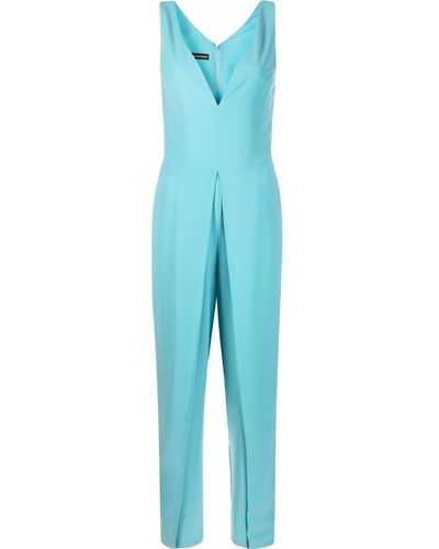 Emporio Armani V-neck Jumpsuit - Blue