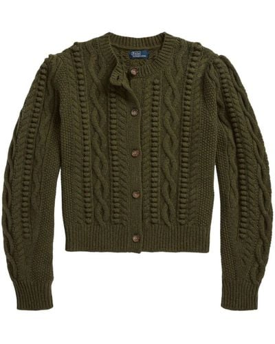Polo Ralph Lauren Cable-knit Button-up Cardigan - Green