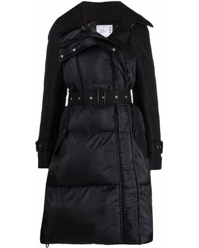 Sacai Cotton gabardine padded coat - Negro