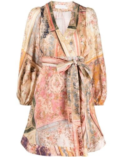 Zimmermann Robe courte August à design cache-cœur - Rose