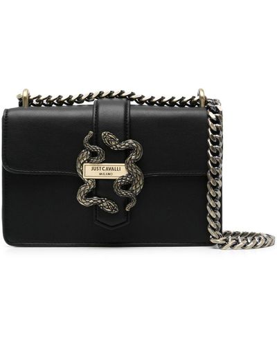 Just Cavalli Logo-plaque Shoulder Bag - Black