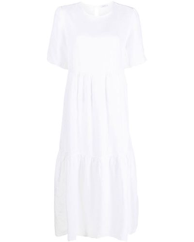 Peserico Vestido midi de manga corta - Blanco