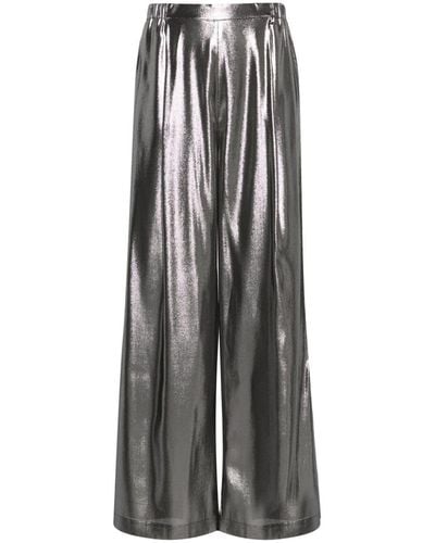 Carine Gilson Wide-leg Lurex Pajama Pants - Metallic