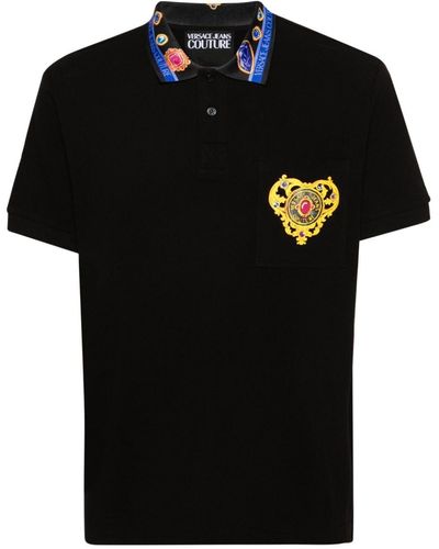 Versace Heart Couture Poloshirt - Zwart
