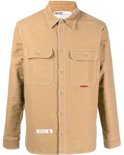 Izzue Genuine-embroidered Long-sleeve Shirt - Brown