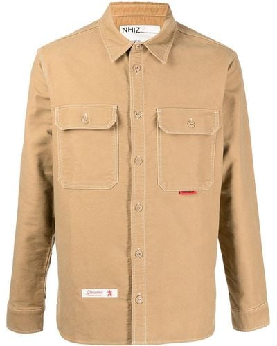 Izzue Genuine-embroidered Long-sleeve Shirt - Brown