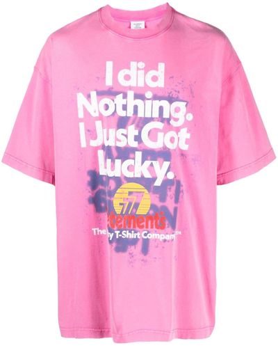 Vetements T-Shirt mit grafischem Print - Pink