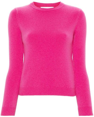 Extreme Cashmere Fein gestrickter Pullover mit Logo - Pink