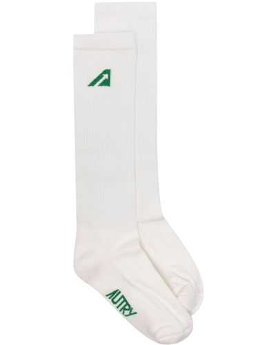 Autry Logo-intarsia Socks - White