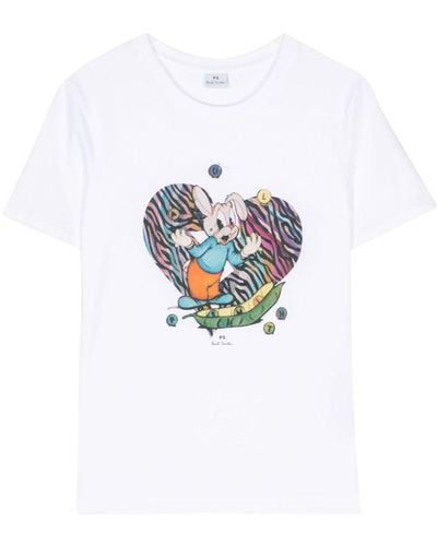 PS by Paul Smith T-shirt en coton à imprimé graphique - Blanc