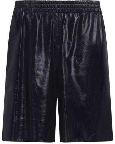 Marni Elasticated Leather Shorts - Black