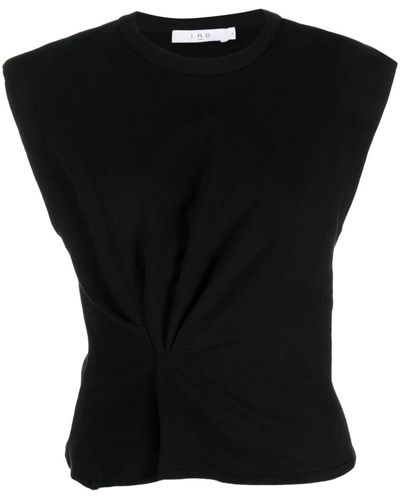 IRO Gathered Sleeveless T-shirt - Black