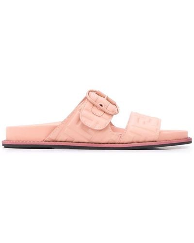 Fendi Monogram Pattern Sandals - Pink