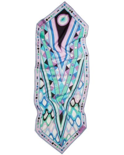 Emilio Pucci Vivara-print Silk Scarf - Blue