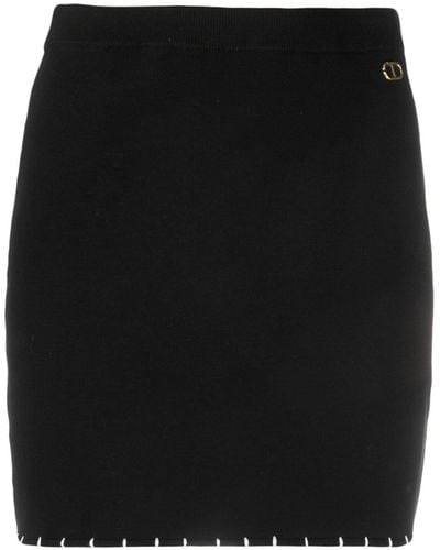 Twin Set Contrast-stitching Mini Skirt - Black