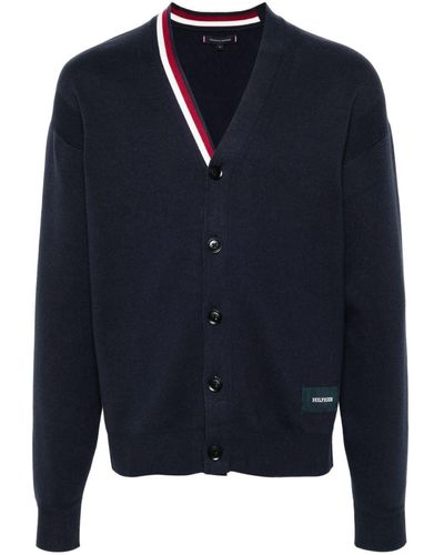 Tommy Hilfiger Cardigan mit V-Ausschnitt - Blau