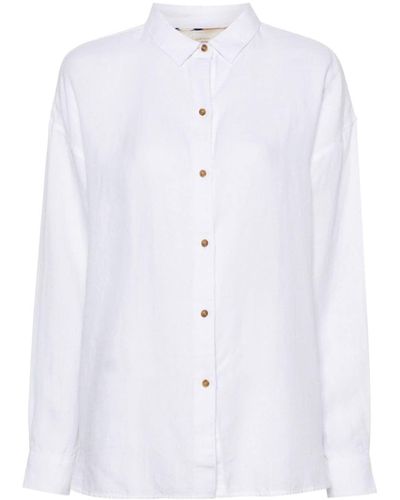 Barbour Hampton Button-up Linen Shirt - Blue