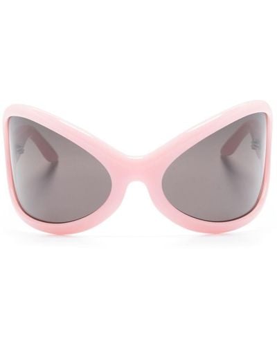 Acne Studios Gafas de sol con montura redonda oversize - Rosa