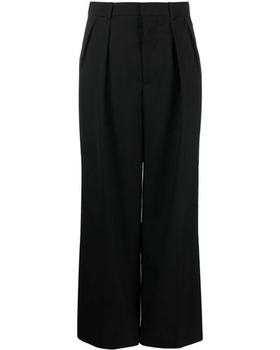 Wardrobe NYC Low-rise Wide-leg Tuxedo Trousers - Zwart