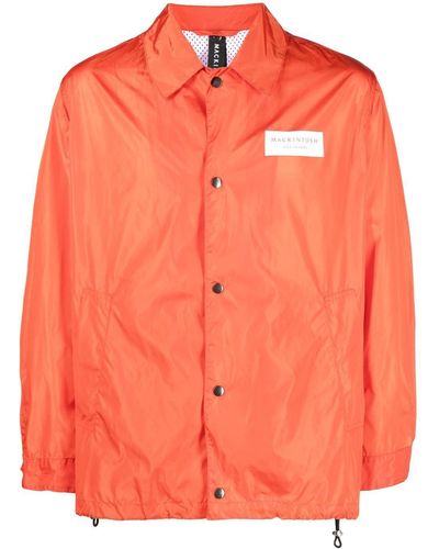 Mackintosh Packable Button-up Shirt Jacket - Orange