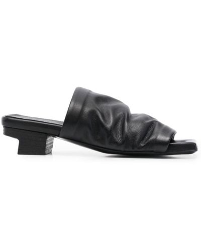 Marsèll Creased-effect Leather Sandals - Black