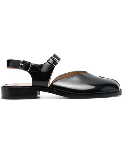 Maison Margiela Tabi Ankle-strap Leather Sandals - Black