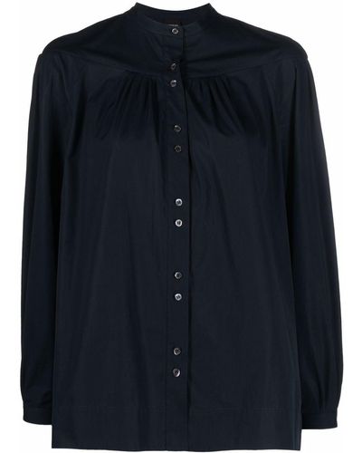 Aspesi Mandarin-collar Cotton Shirt - Blue