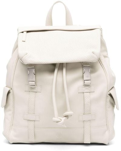 Eleventy Leather Buckle-fastening Backpack - Natural