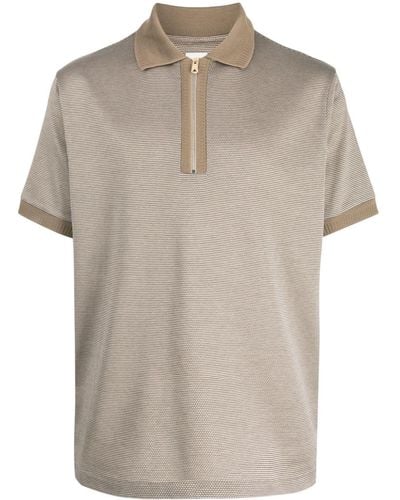 Paul Smith Zip-front Cotton Polo Shirt - Brown
