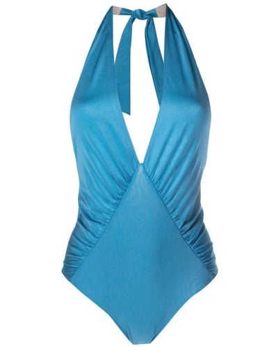 Adriana Degreas Logo-charm Stretch-design Swimsuit - Blue