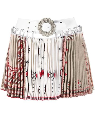 Chopova Lowena Pleated Belted-waist Skirt - White