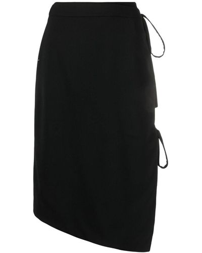 Off-White c/o Virgil Abloh Tie-fastening Asymmetric Skirt - Black