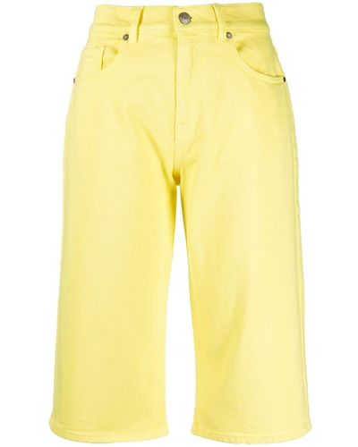 P.A.R.O.S.H. Lange Jeans-Shorts - Gelb