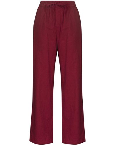 Tekla Pantalones de pijama rectos - Rojo