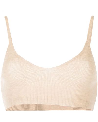 Cashmere In Love Alessi Knitted Cashmere Bralette - Natural