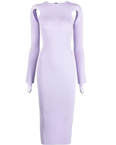 ANDREADAMO Cut-out Detail Stretch Dress - Purple