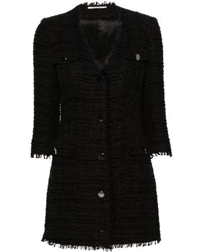 Tagliatore Doreen Tweed Midi Coat - Black