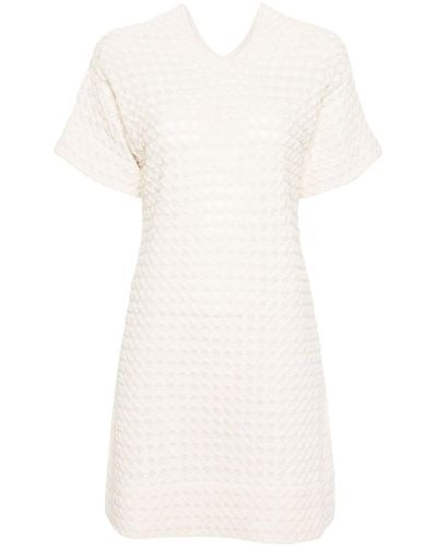 Jil Sander Round-neck Crochet Minidress - White