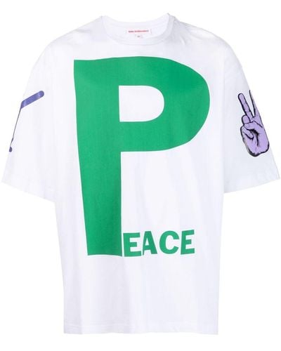 Walter Van Beirendonck Camiseta Peace oversize - Verde