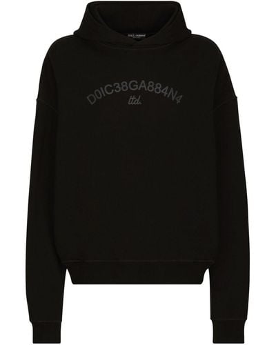 Dolce & Gabbana Sudadera con capucha y logo - Negro