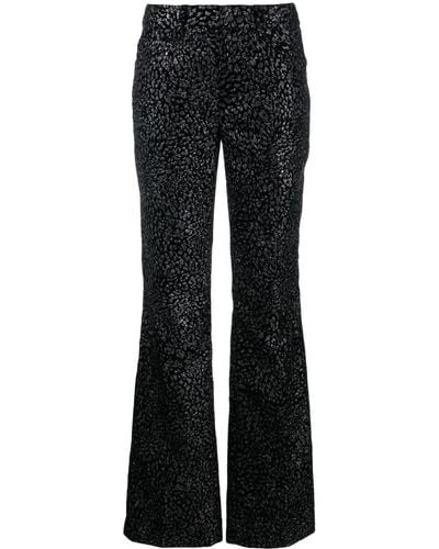Zadig & Voltaire Patterned-jacquard Flared Trousers - Black