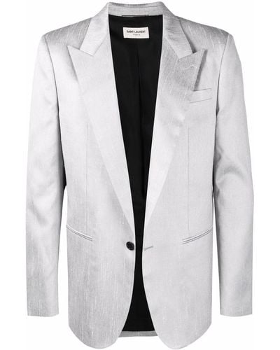 Saint Laurent Single-breasted Suit Blazer - White