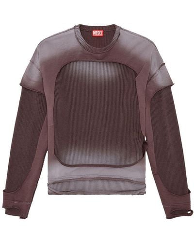 DIESEL K-osbert Ripped Cotton Sweatshirt - Purple