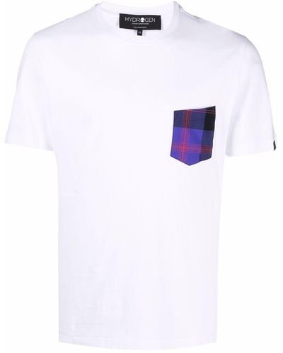 Hydrogen チェック Tシャツ - ホワイト