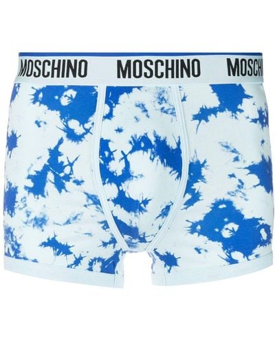 Moschino Boxer con fantasia tie-dye - Blu