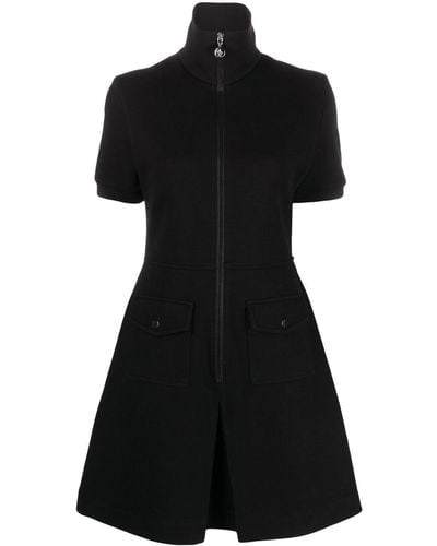 Moncler Zipped Short-sleeved Minidress - Black